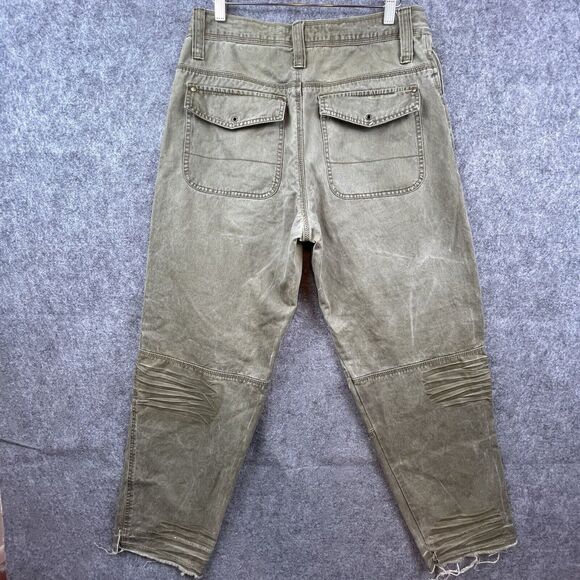 Vintage Trailer Jeans 30 Tan Grunge Skater Articulated Knee Biker Flap Pocket - Picture 2 of 10